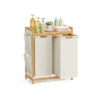 Wäschereikorb 2 Kisten 2 x 50 l 63 x 33 x 78 cm Creme Weiß