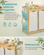 Wäschereikorb 2 Kisten 2 x 50 l 63 x 33 x 78 cm Creme Weiß