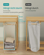 Wäschereikorb 3 Kurse 3 x 50 l 94 x 33 x 78 cm Creme Weiß