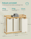 Wäschereikorb 3 Kurse 3 x 50 l 94 x 33 x 78 cm Creme Weiß