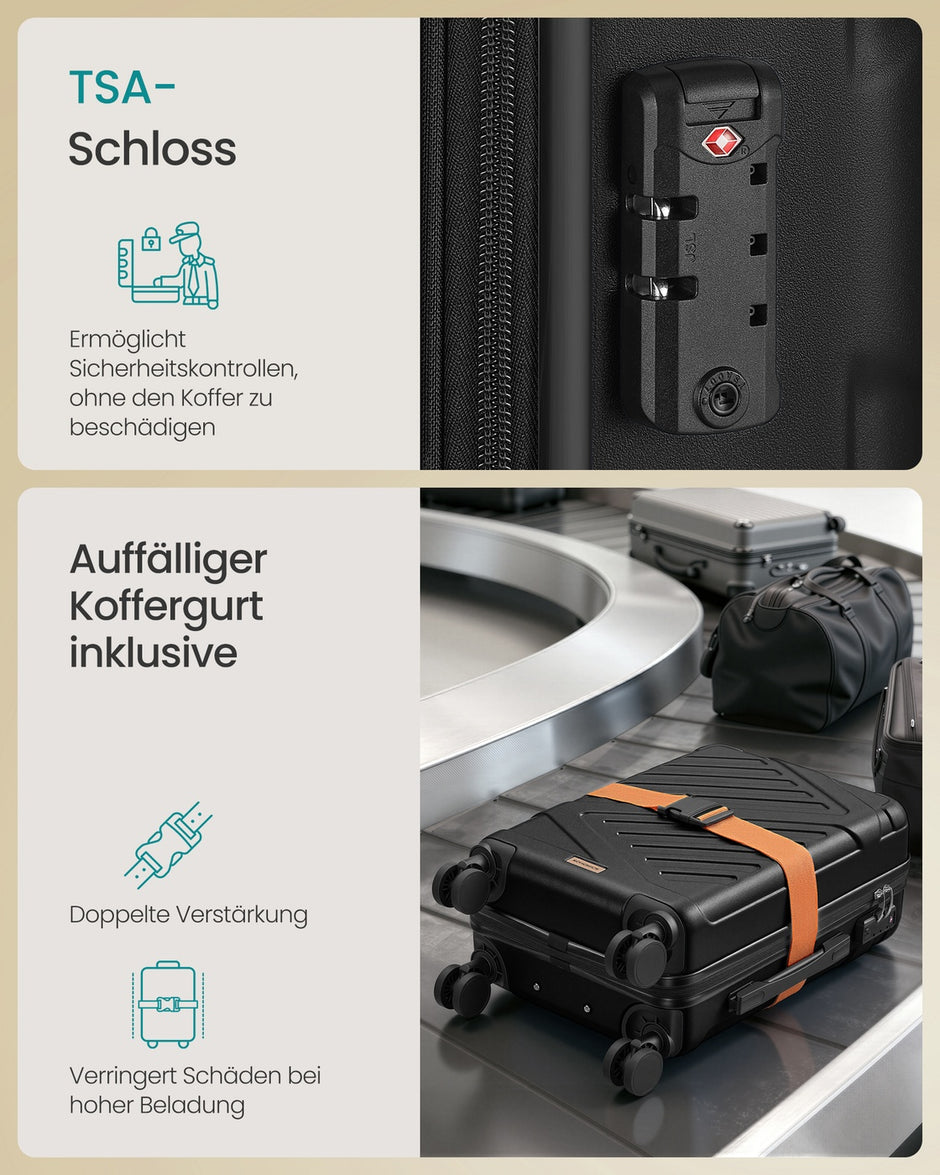 Koffer - 55 x 36 x 20 cm - Inktzwart - 2,8 kg - Maximaal draagvermogen 8 kg