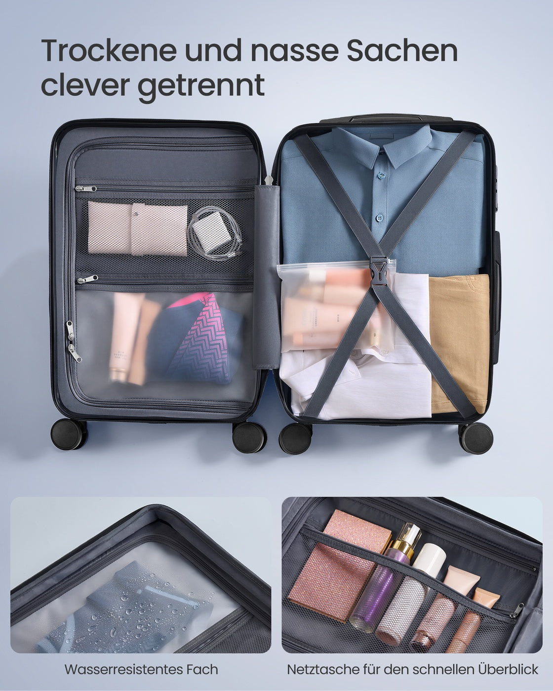 Koffer - 55 x 36 x 20 cm - Havenblauw - Gewicht 2,8 kg - Maximaal draagvermogen 8 kg