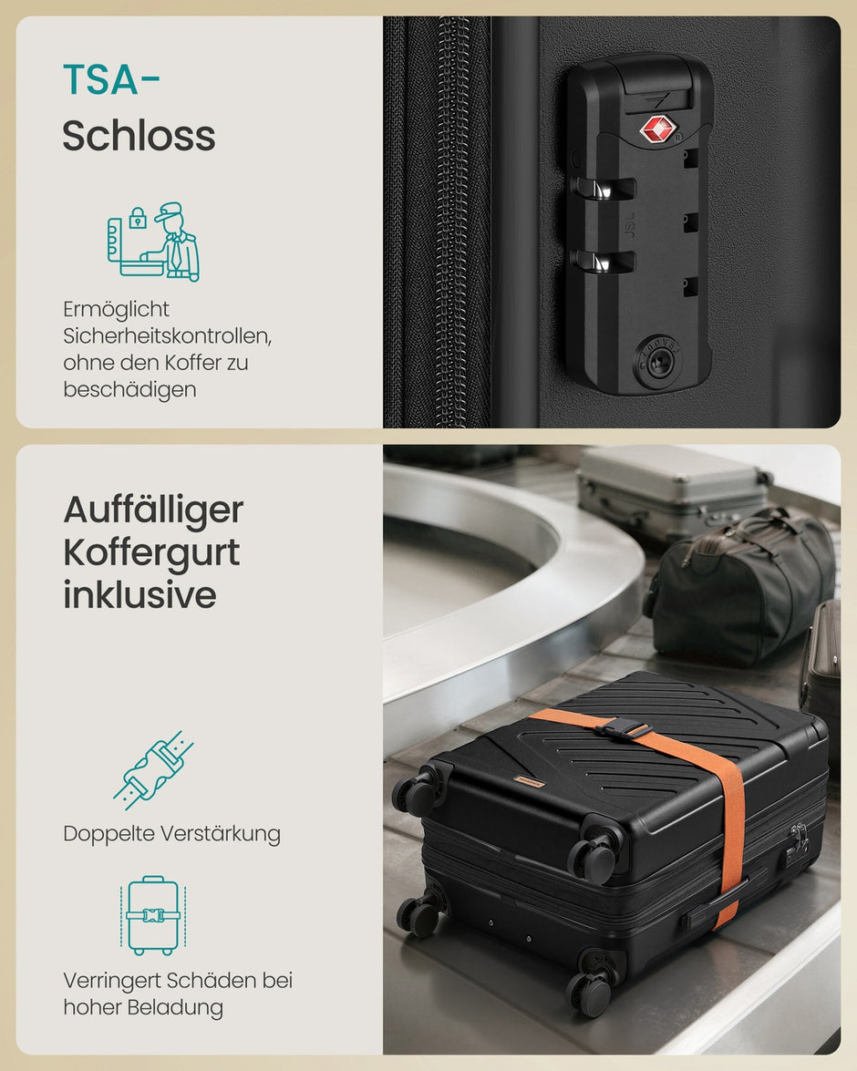 Koffer - 65 x 45 x 25 cm - Inktzwart - Gewicht 4,2 kg - Maximaal draagvermogen 15 kg