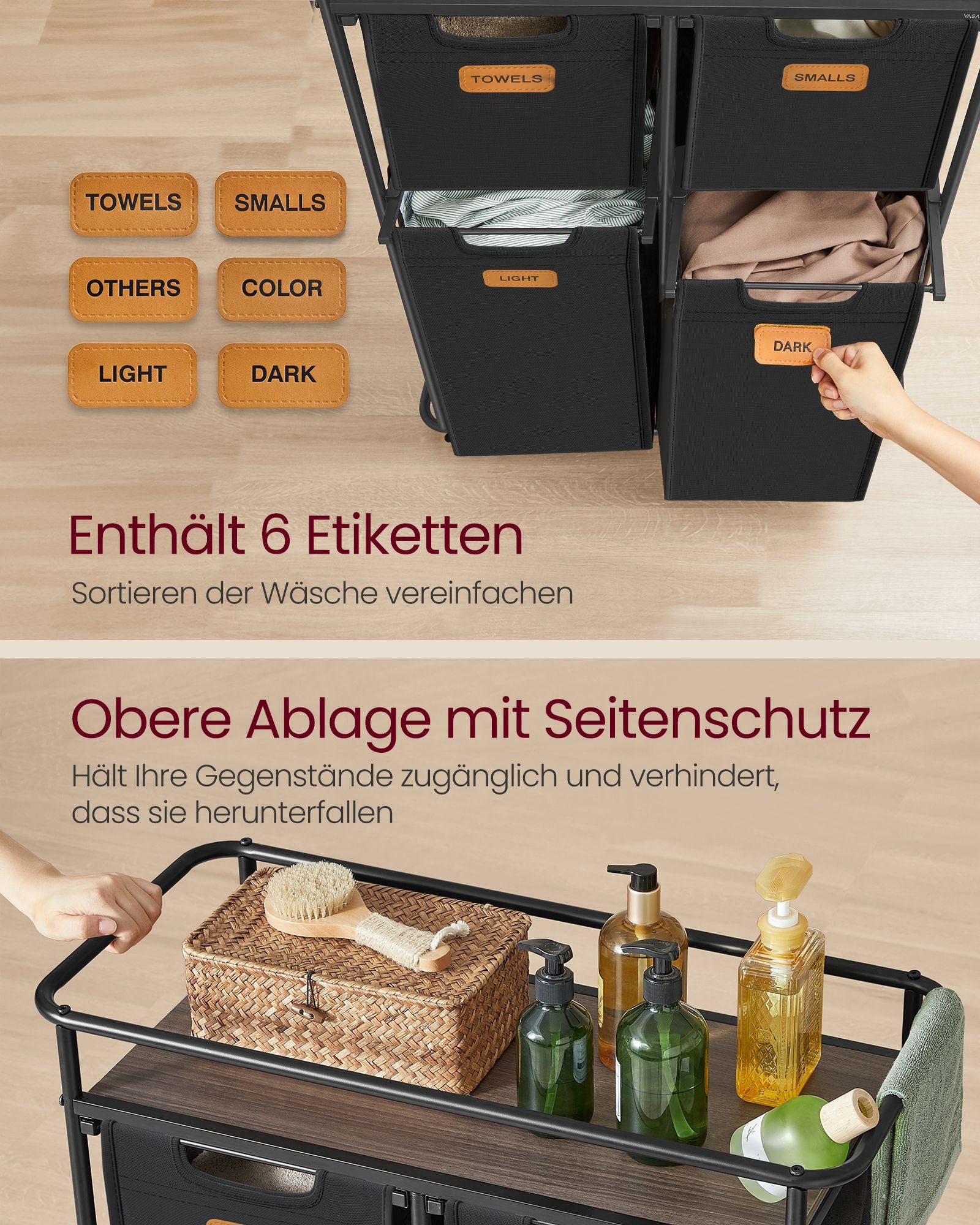 Wasser mit Rädern und 4 abnehmbaren Taschen