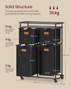 Wasser mit Rädern und 4 abnehmbaren Taschen