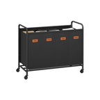 Wäscherei Korb 140 l mit Rädern und 2 Fächer -Tinten -Black