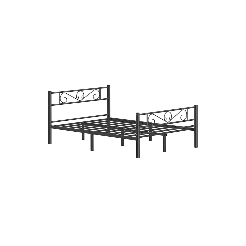 Bett 140 × 200 cm - aus Tintenschwarz Metall hergestellt