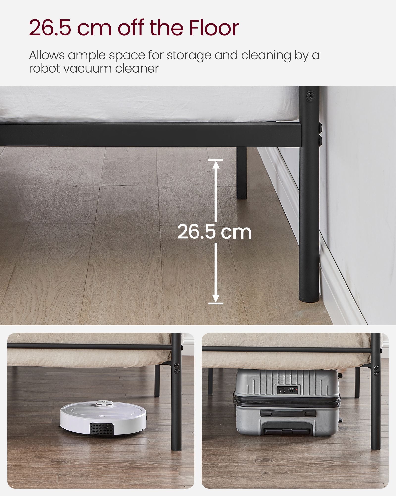 Einzelbettrahmen aus schwarzem Metall