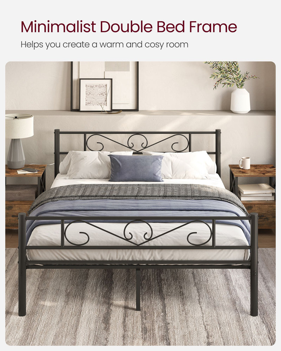 Einzelbettrahmen aus schwarzem Metall