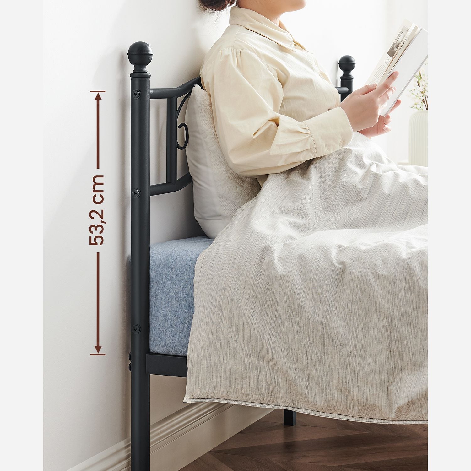 Doppelbett - Metallbett -Rahmen - 140 x 200 cm - schwarz