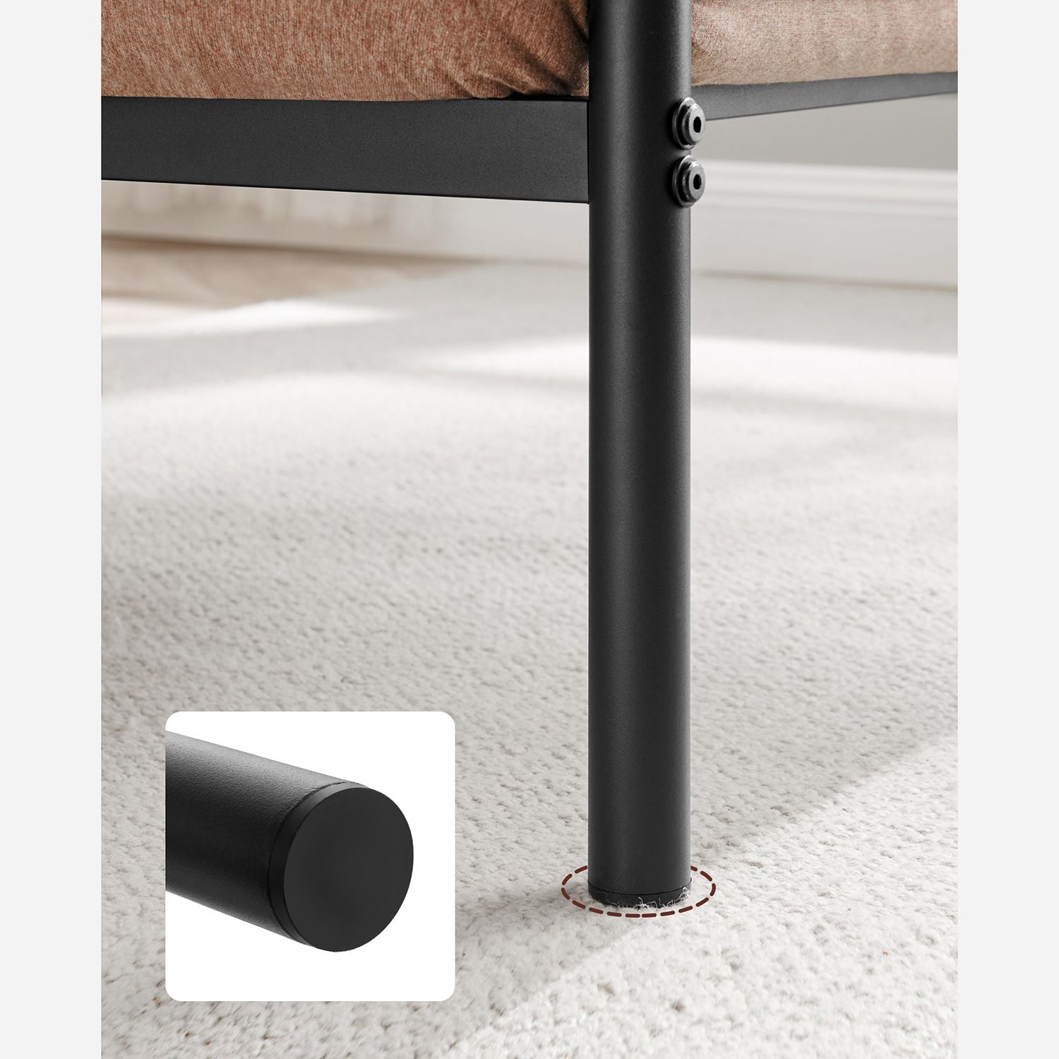 Doppelbett - Metallbett -Rahmen - 140 x 200 cm - schwarz