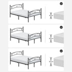 Doppelbett - Metallbett -Rahmen - 140 x 200 cm - schwarz