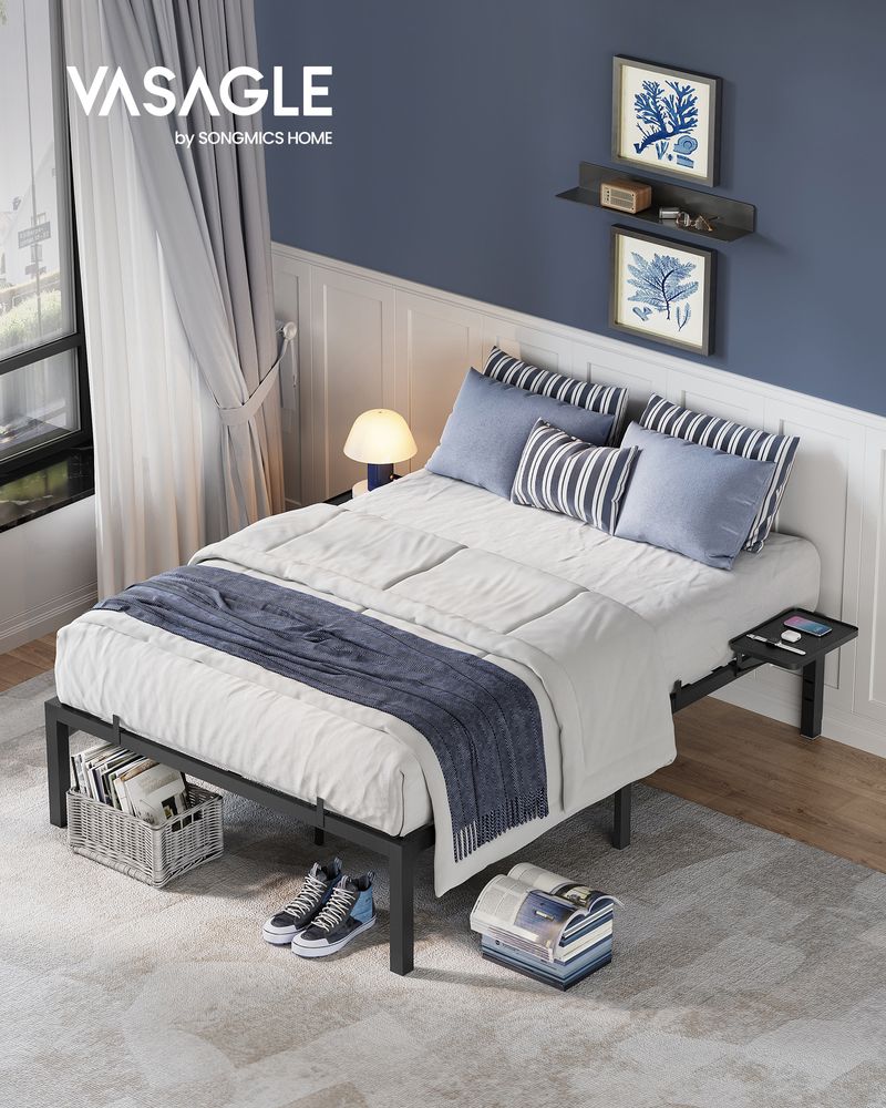 Bettrahmen - Metallrahmen - Doppelbett - 200 x 140 cm - schwarz
