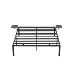 Bett - Doppelbett - mit Vorratsbrettern - 140 x 190 cm - Metallrahmen - Schwarz