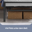 Metalen Bed - 120 x 200 cm - Met Opbergruimte - Ledverlichting - Matzwart