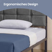 Metalen Bed - 120 x 200 cm - Met Opbergruimte - Ledverlichting - Matzwart