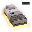Bedframe - 90 x 200 cm - Met Ledverlichting - Gestoffeerd - Grijs
