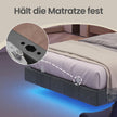 Bedframe - 90 x 200 cm - Met Ledverlichting - Gestoffeerd - Grijs
