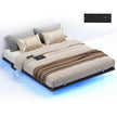 Bed Frame - Metal with LED and Charging Station