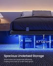 Bed Frame - Metal with LED and Charging Station