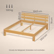 Bedframe - Van Massief Beukenhout - Hoofdbord met LED en USB - Naturel - 221,2 x 164,5 x 78 cm