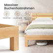 Bedframe - Van Massief Beukenhout - Hoofdbord met LED en USB - Naturel - 221,2 x 164,5 x 78 cm