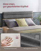 Bettrahmen für 140 x 200 cm Matratze, Leigrijs