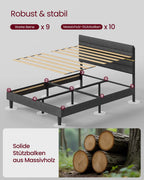 Bettrahmen für 140 x 200 cm Matratze, Leigrijs