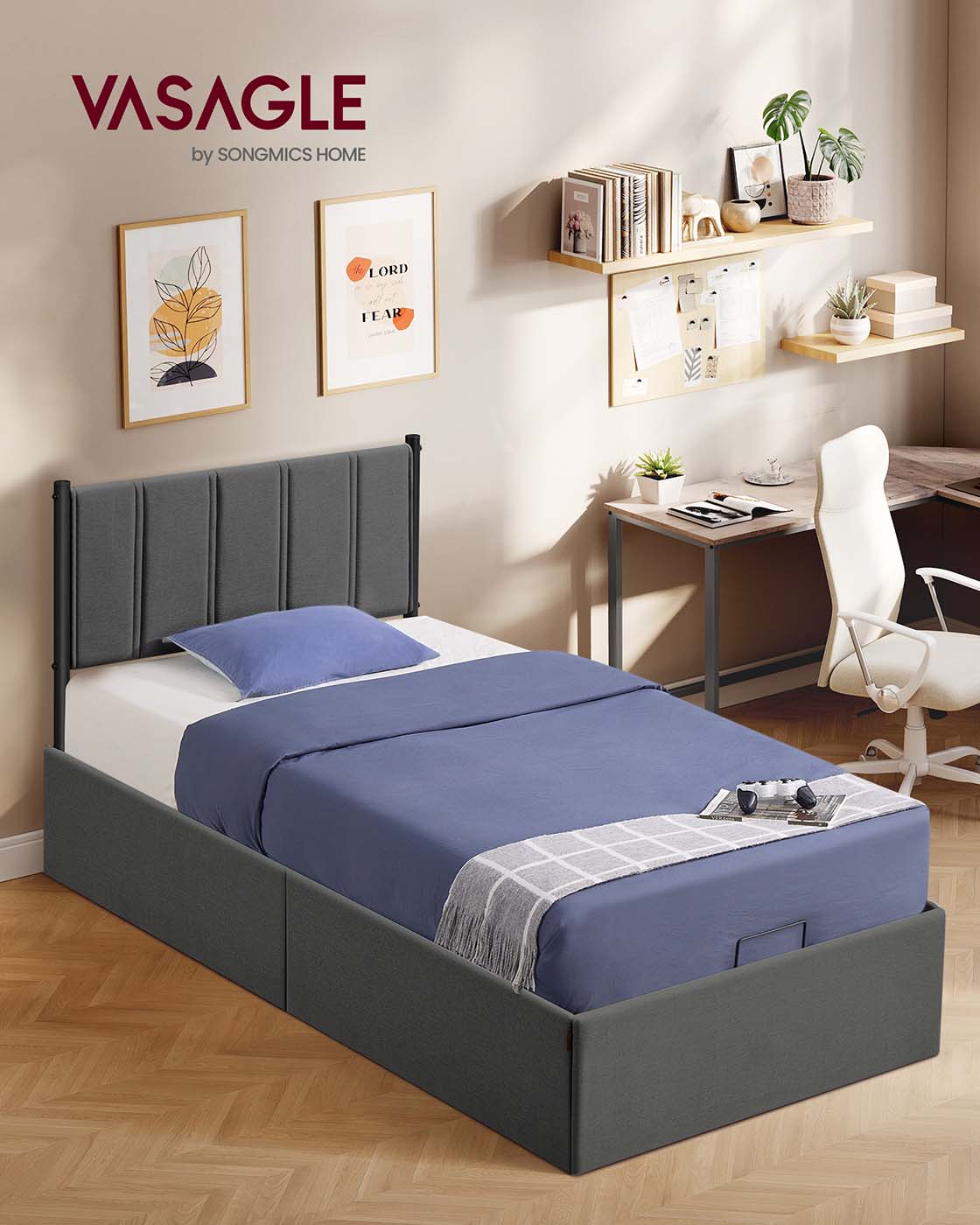 Bedframe – Opvouwbare Lattenbodem – Opbergruimte Onder Bed – Slaapkamer