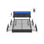 Doppelbett -Rahmen für Matratze 140 x 200 cm mit Kopfteil in Leigrijs