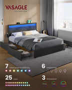 Doppelbett -Rahmen für Matratze 140 x 200 cm mit Kopfteil in Leigrijs