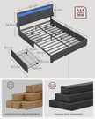 Doppelbett -Rahmen 160 x 200 cm mit LED- und 4 Schubladen und Ladestation