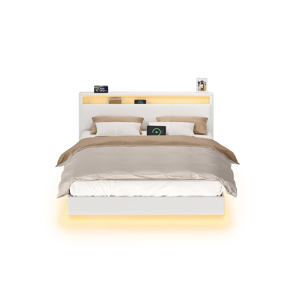 Bettens 160 × 200 cm-LED-Beleuchtung und USB-Ladestation