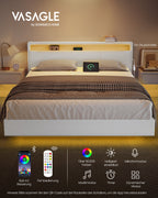 Bettens 160 × 200 cm-LED-Beleuchtung und USB-Ladestation