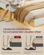 Bettens 160 × 200 cm-LED-Beleuchtung und USB-Ladestation
