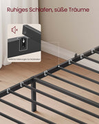 Einzelbettrahmen 90 x 200 cm mit Taubengraustahlbodenplatte