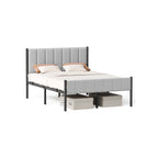 Einzelbettrahmen 90 x 200 cm mit Taubengraustahlbodenplatte