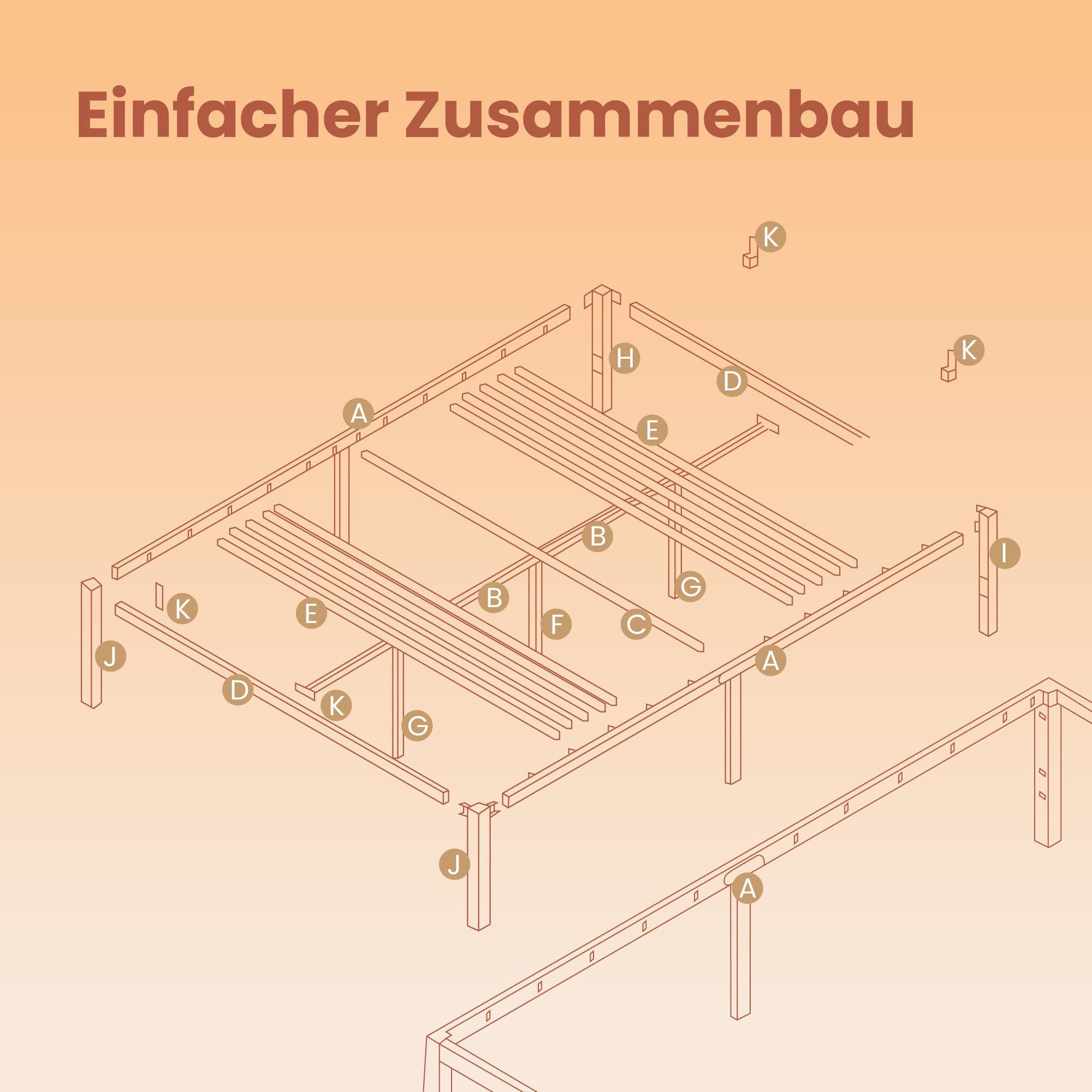 Bettbezweigung - 140 x 190 cm, robuster Metallrahmen