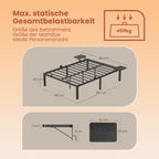 Bettbezweigung - 160 x 200 cm, robuster Metallrahmen