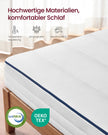 Matras - 90 x 200 cm - Gel-traagschuim - 12 cm dik - Wit - 7-zone ondersteuning - Ademend - Afneembare en machinewasbare hoes