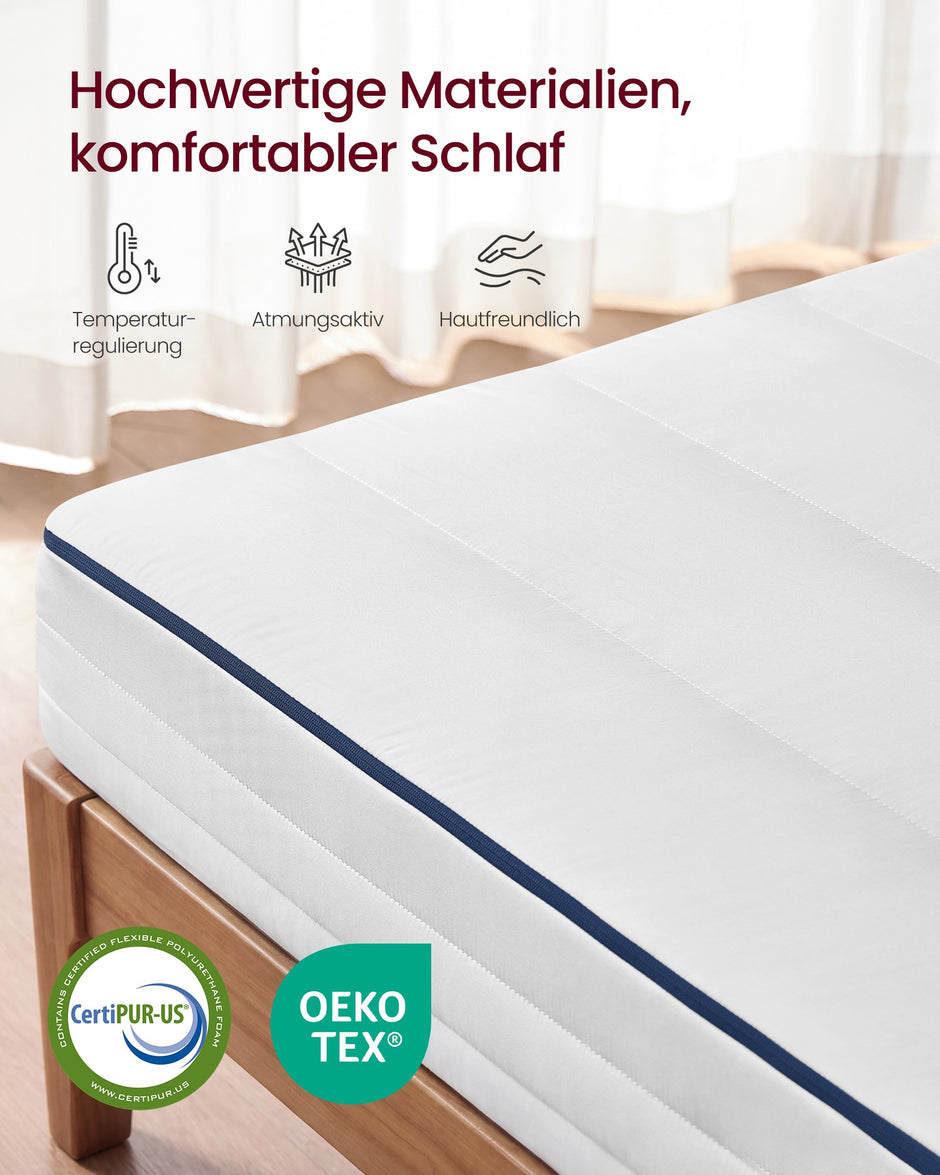 Matras - Tweepersoons - 140 x 200 cm - Gel Traagschuim - Wit