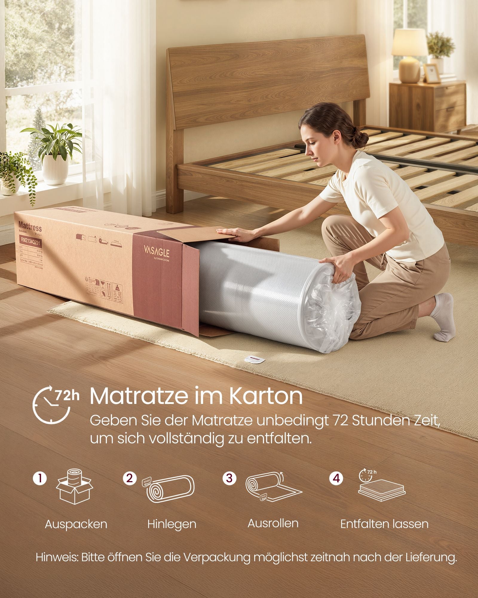 Matras - 160 x 200 cm - gel-traagschuim - middelhard - 20 cm dik - blauw - 17,5 kg