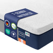 Matras - 140 x 200 cm - gel-traagschuim - middelhard - 20 cm dik - blauwe hoes - 19,4 kg