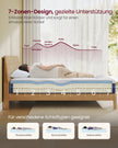 Matras - 140 x 200 cm - gel-traagschuim - middelhard - 20 cm dik - blauwe hoes - 19,4 kg