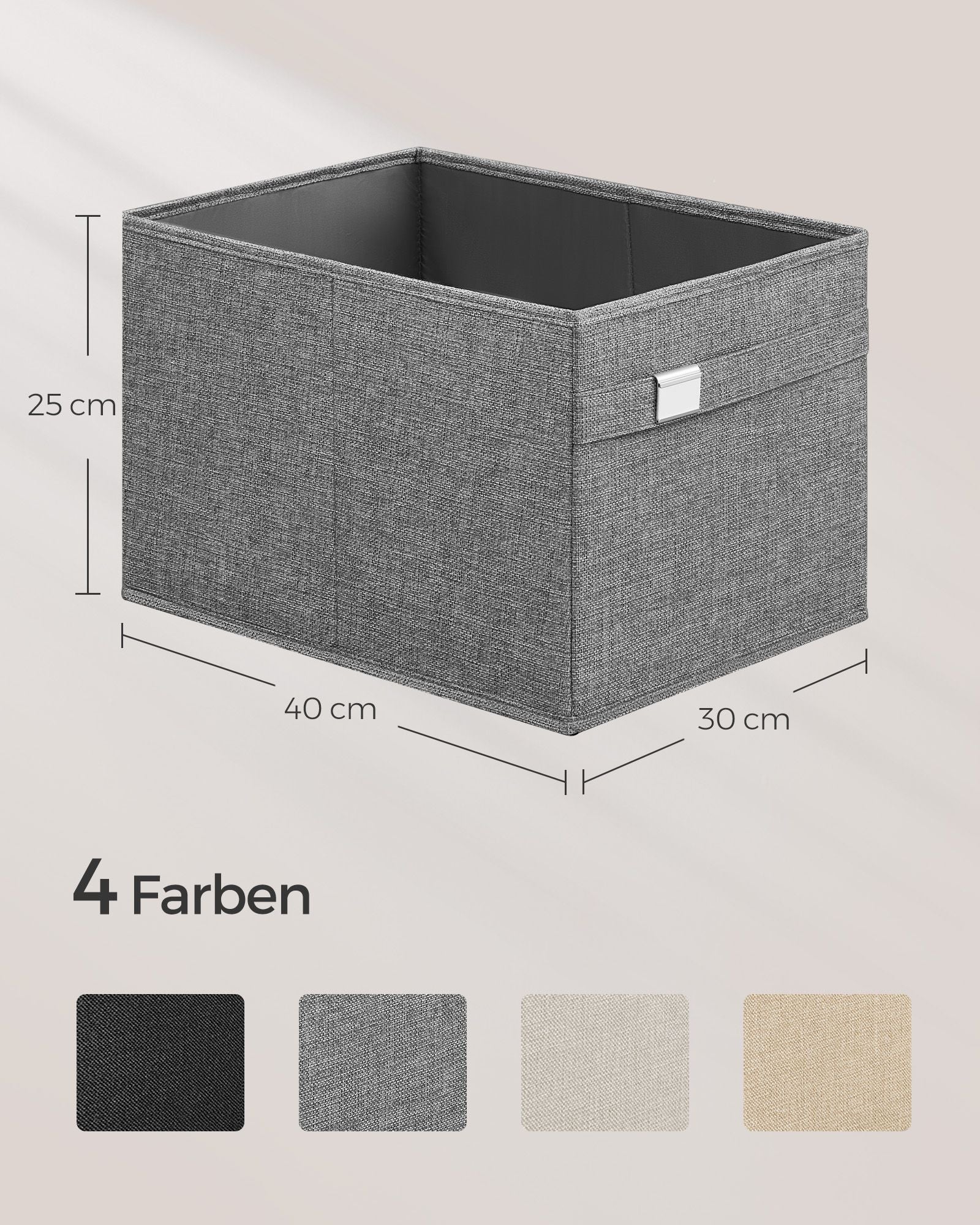 Aufbewahrungsboxen - 2 - mit Griffen - Taubengrau