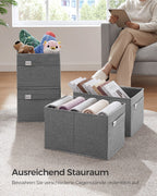 Aufbewahrungsboxen - 2 - mit Griffen - Taubengrau