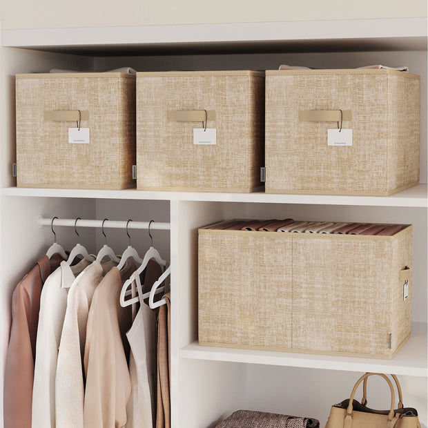 Aufbewahrungsboxen Set von 3 50 x 30 x 30 cm Sand Beige