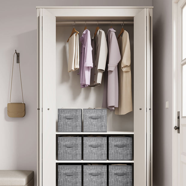 Aufbewahrungsboxen Set von 8 des Stoffes 30 x 30 x 30 cm