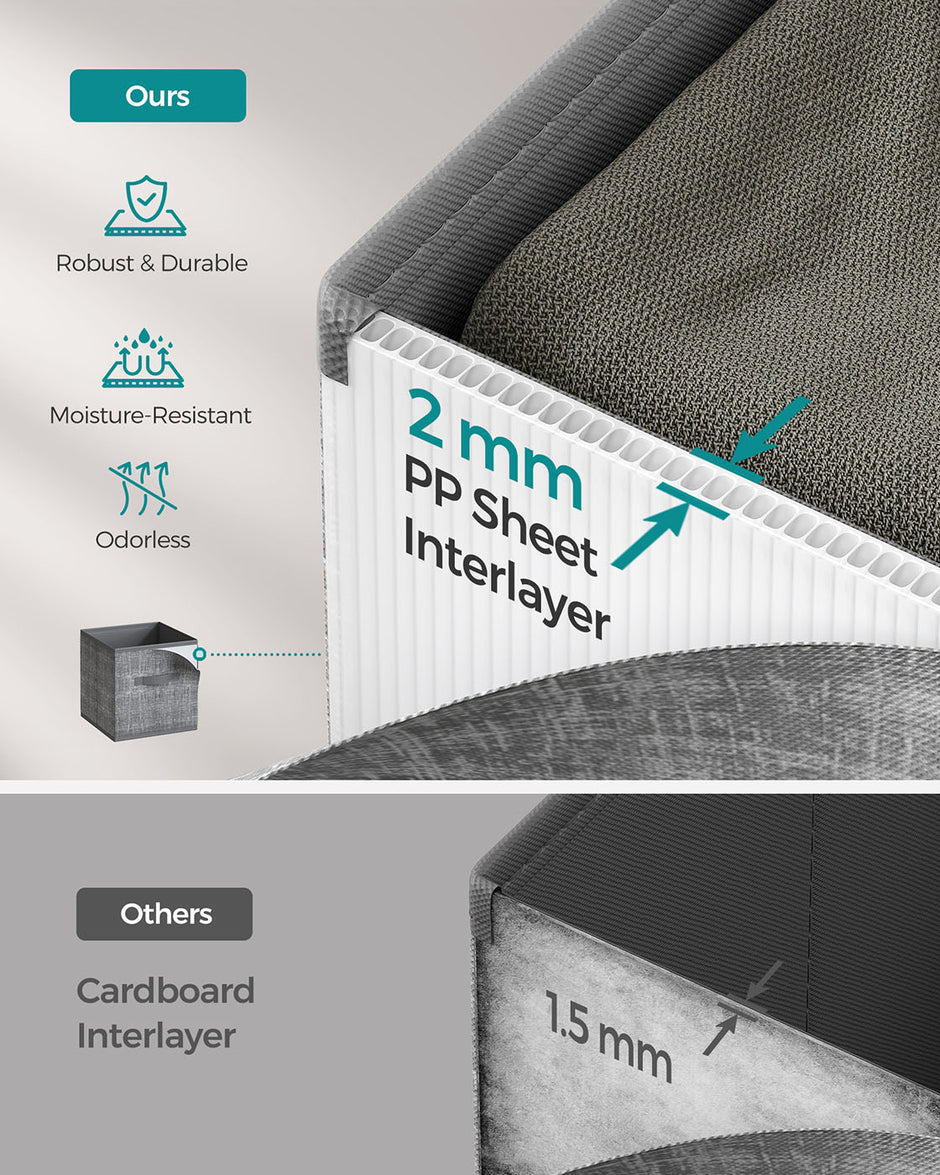 Aufbewahrungsboxen Set von 8 des Stoffes 30 x 30 x 30 cm