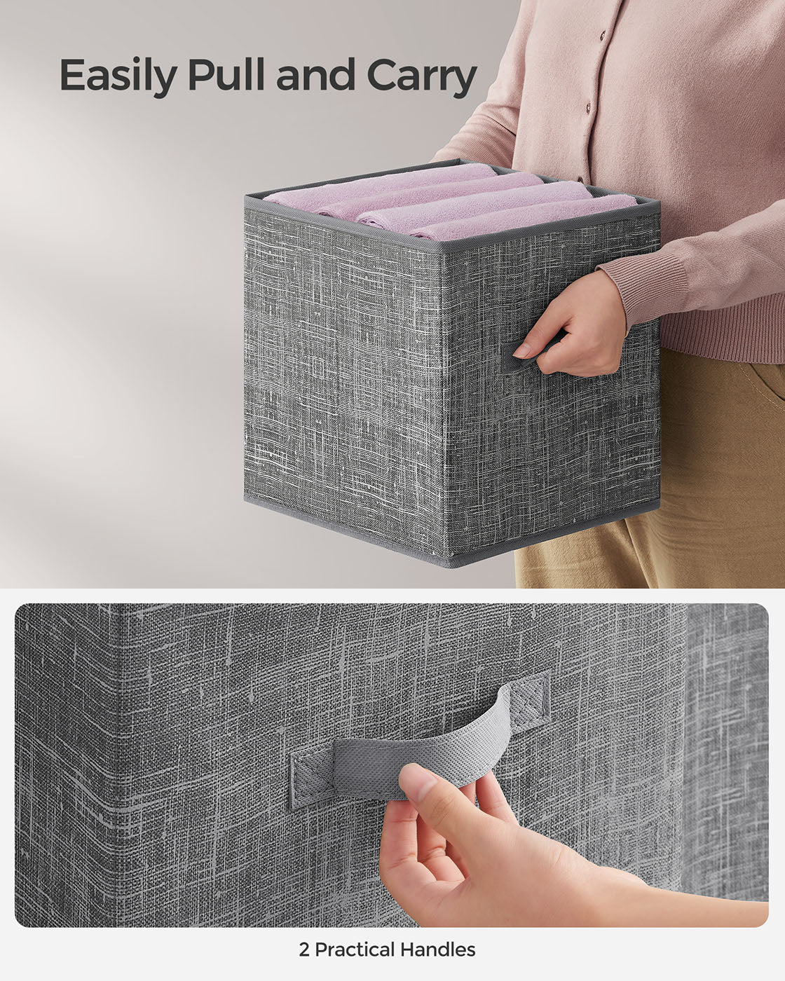 Aufbewahrungsboxen Set von 8 des Stoffes 30 x 30 x 30 cm